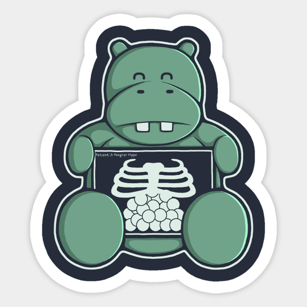 The Hippo who was Hungrier Sticker by perdita00